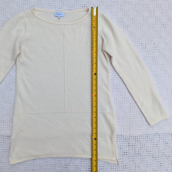 BIANCO&BLU Italy Women's Merino Cashmere Blend Sweater Off-White Long Sleeve M/L - Picture 5 of 7